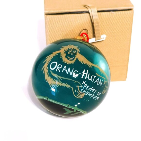 Phoenix Zoo Glass Christmas Ornament 2010 Orangutan People of the Forest 3” - Picture 3 of 5